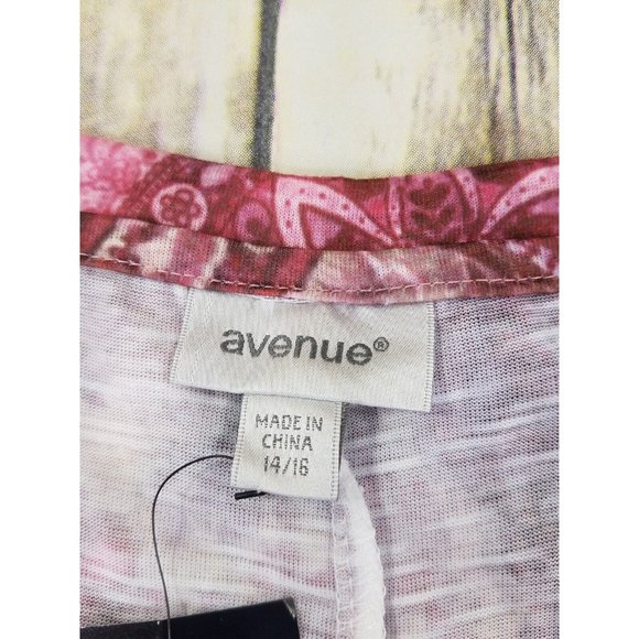 AVENUE Women Point Front Top Shirt Plus Size 14/16 Floral Short Sleeve New - Picture 7 of 14